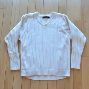 Brooks Brothers Knit Winter Sweater Size Medium Cream